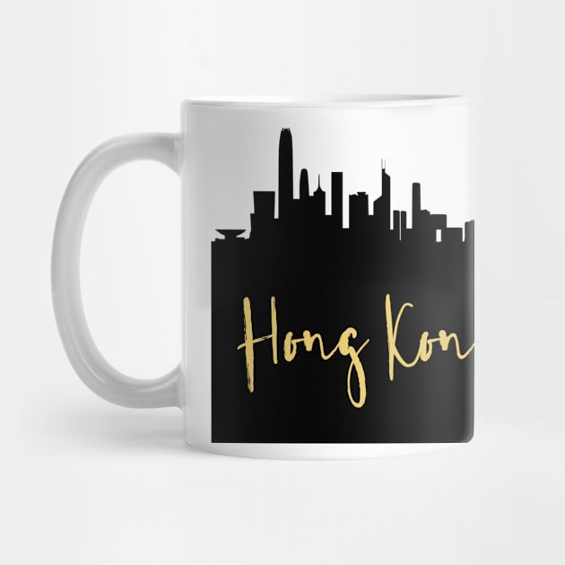 HONG KONG CHINA DESIGNER SILHOUETTE SKYLINE ART by deificusArt